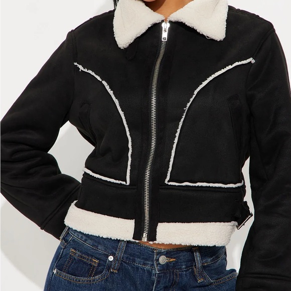 Women's Black and White Jacket - Picture 1 of 4